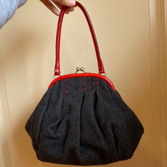 Miu Miu Handbags - Miu Miu Vintage Wool & Leather Purse